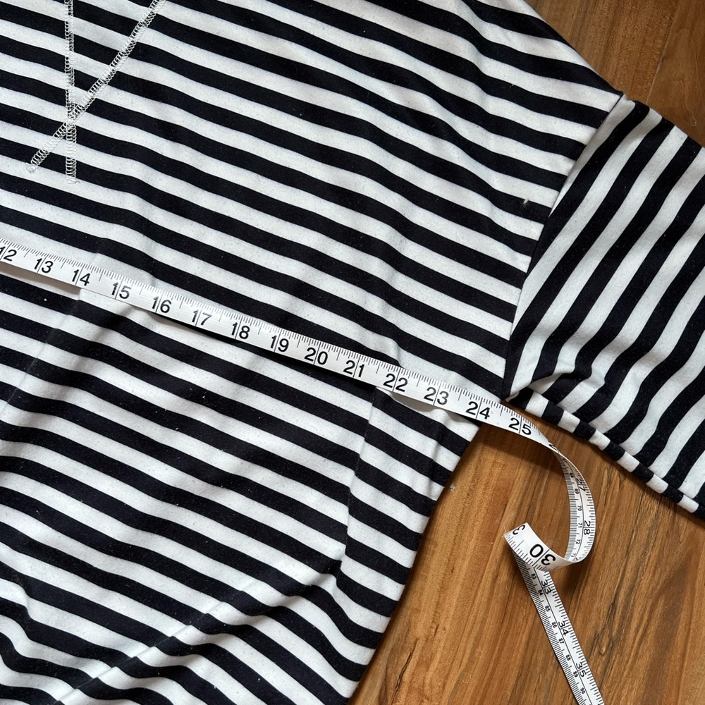 Striped Black and White Sweater with Blue Accents - Picture 3 of 4